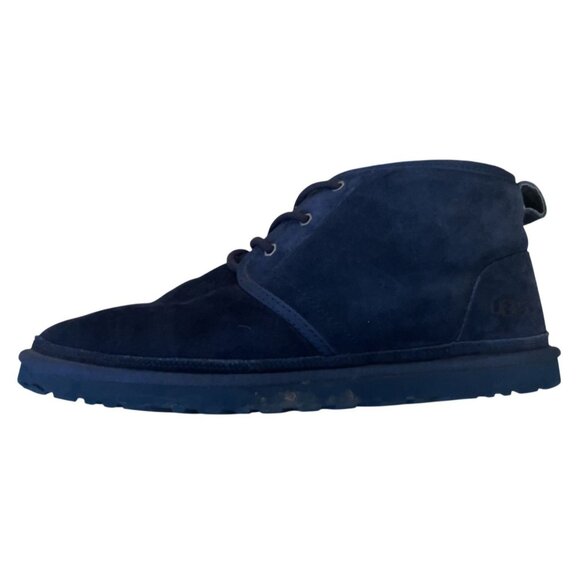 Men's UGG Neumel 12 Suede Navy Blue Chukka Boot Laceup Wool interior - Picture 1 of 11
